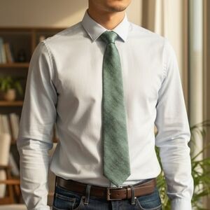 Bolgheri Teal Silk Tie Gold and Tan